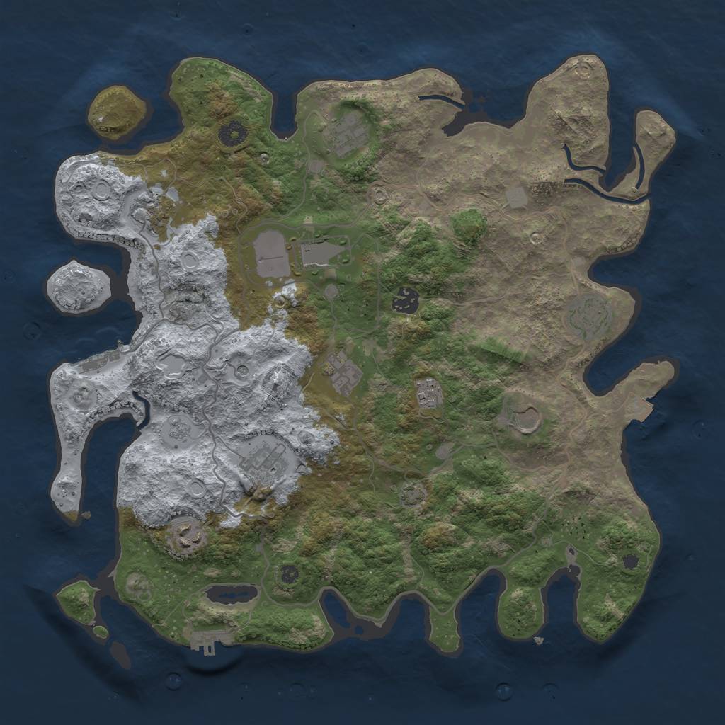 Rust Map: Procedural Map, Size: 4000, Seed: 484675, 18 Monuments