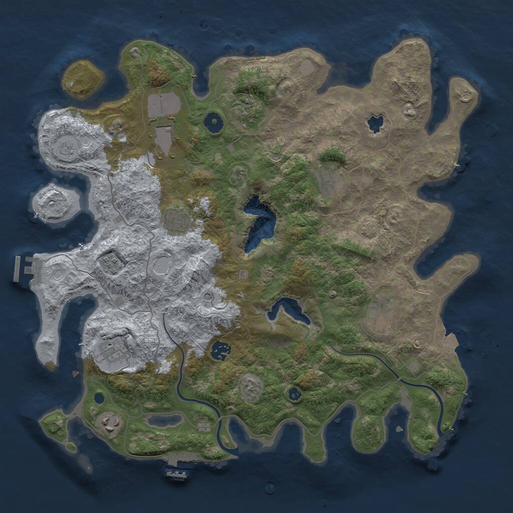 Rust Map: Procedural Map, Size: 4000, Seed: 484675, 15 Monuments
