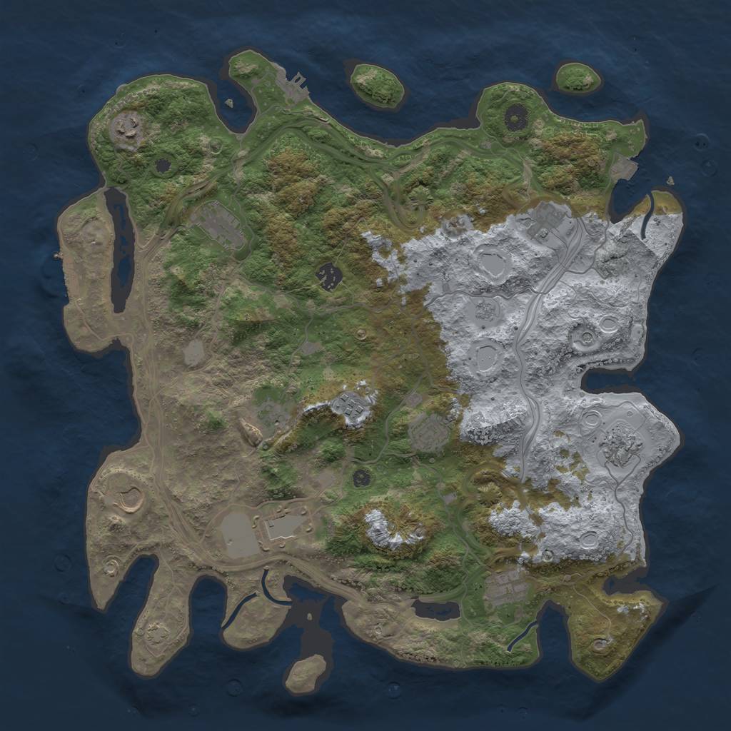 Rust Map: Procedural Map, Size: 4250, Seed: 432876386, 19 Monuments