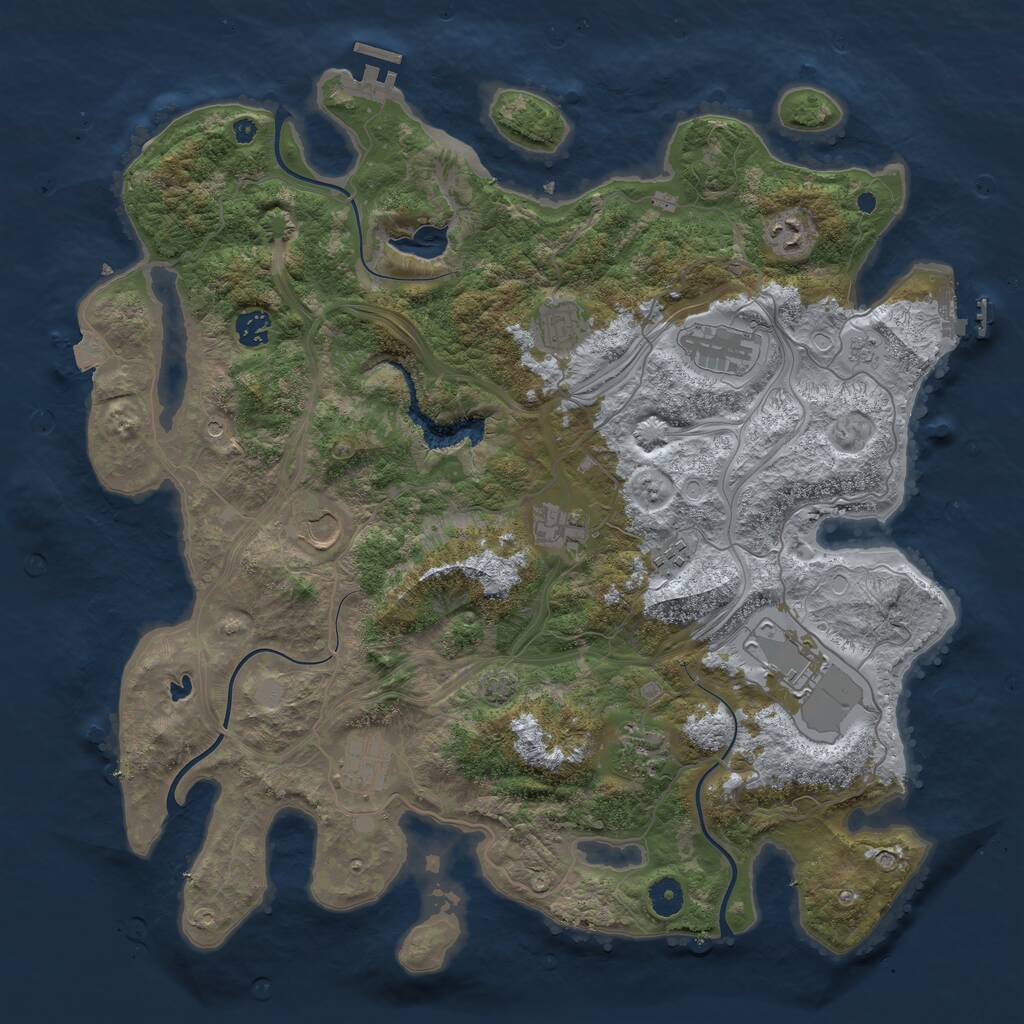 Rust Map: Procedural Map, Size: 4250, Seed: 432876386, 16 Monuments