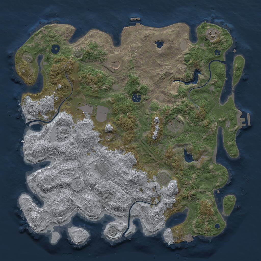Rust Map: Procedural Map, Size: 4300, Seed: 576428503, 15 Monuments