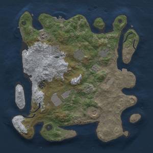 Thumbnail Rust Map: Procedural Map, Size: 3500, Seed: 256386097, 16 Monuments