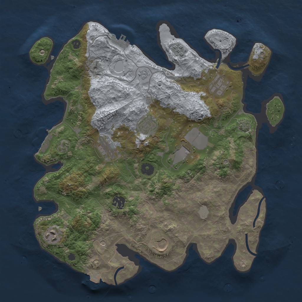 Rust Map: Procedural Map, Size: 3500, Seed: 234831182, 16 Monuments