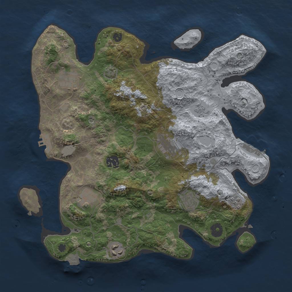 Rust Map: Procedural Map, Size: 3300, Seed: 35641464, 15 Monuments