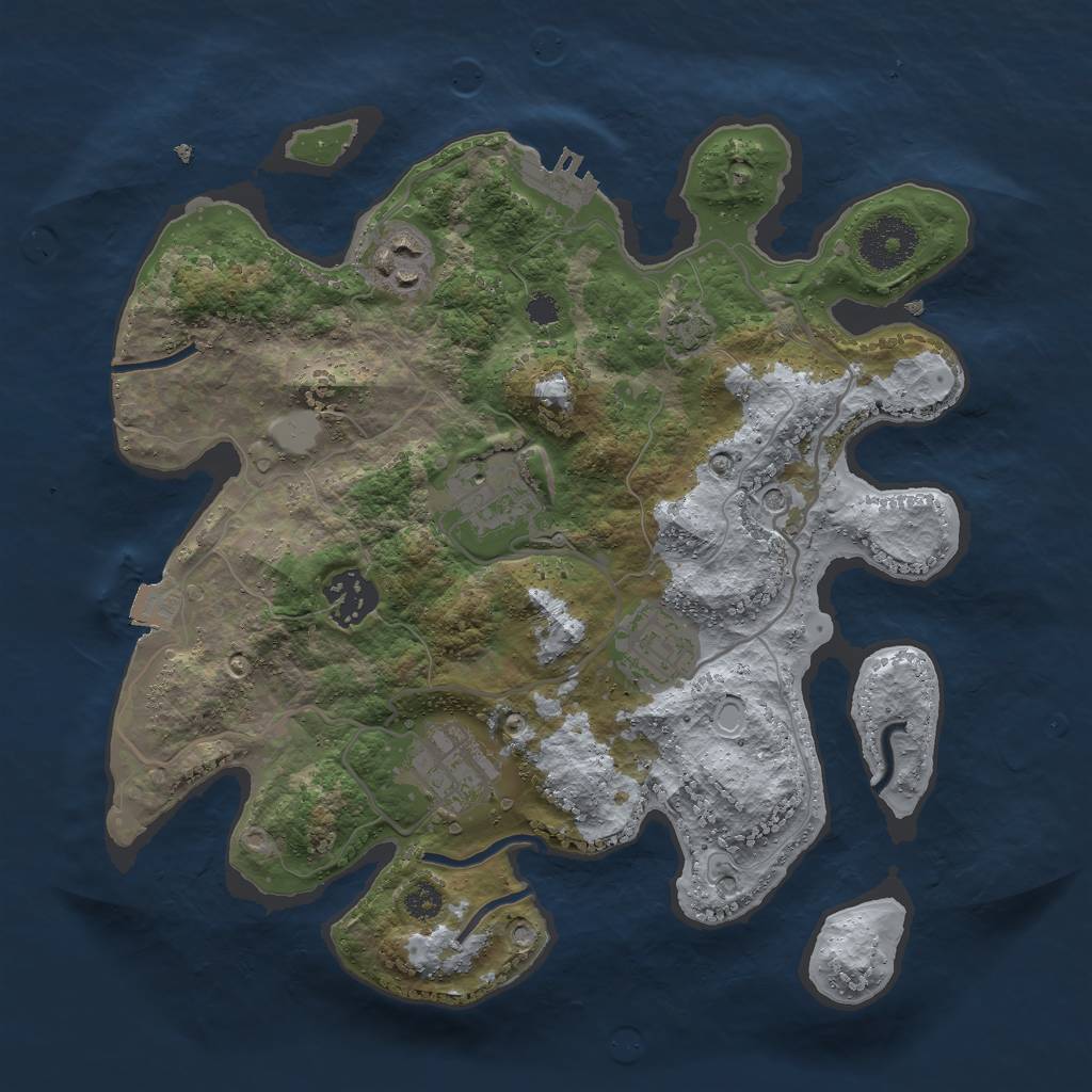 Rust Map: Procedural Map, Size: 3000, Seed: 98429, 11 Monuments