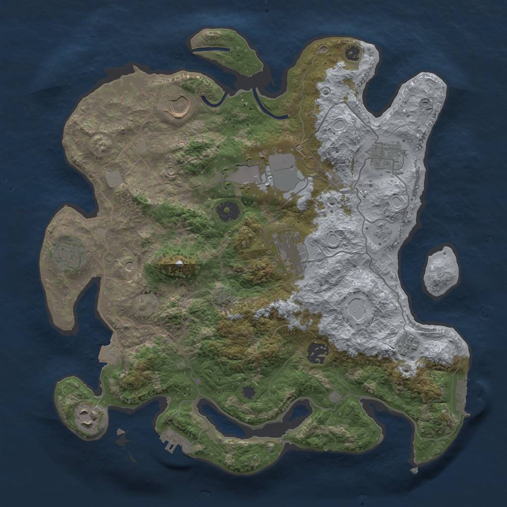 Rust Map: Procedural Map, Size: 3500, Seed: 1802261706, 16 Monuments