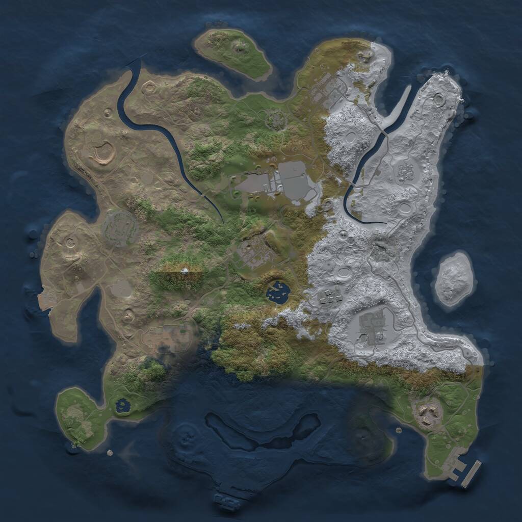 Rust Map: Procedural Map, Size: 3500, Seed: 1802261706, 16 Monuments
