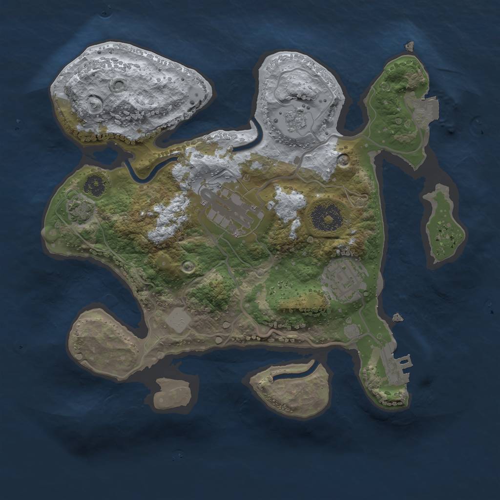 Rust Map: Procedural Map, Size: 2500, Seed: 603637467, 8 Monuments