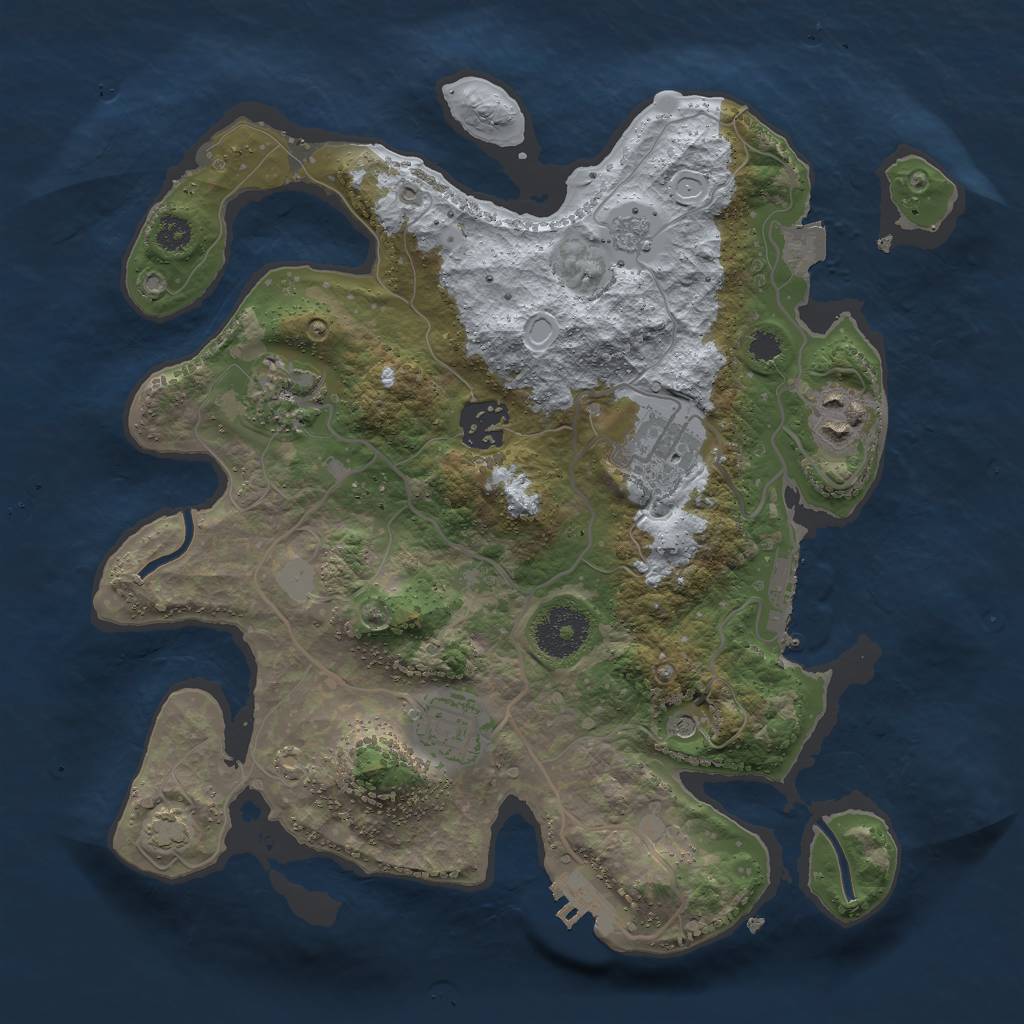 Rust Map: Procedural Map, Size: 3000, Seed: 12239, 13 Monuments