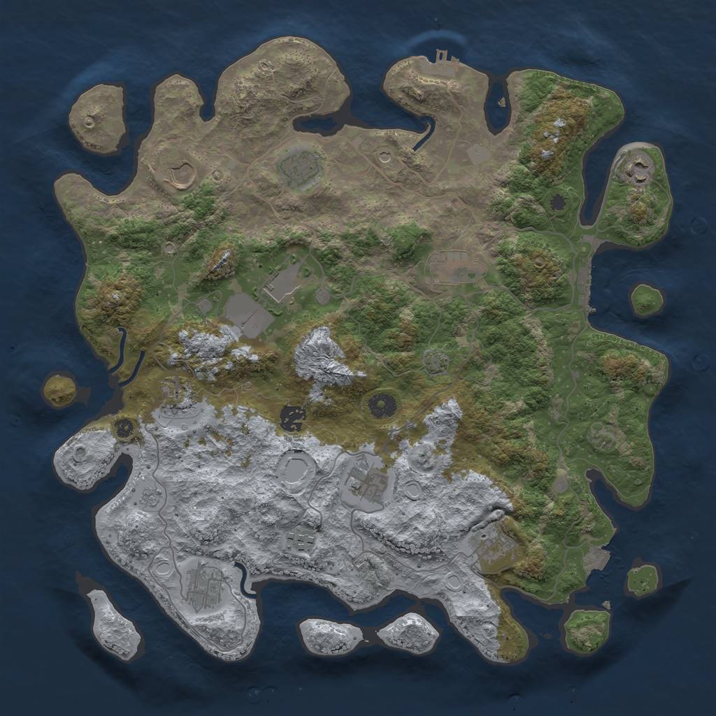 Rust Map: Procedural Map, Size: 4000, Seed: 563529672, 19 Monuments