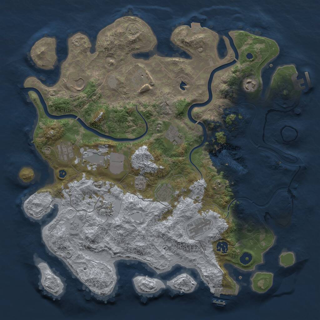 Rust Map: Procedural Map, Size: 4000, Seed: 563529672, 17 Monuments