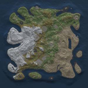 Thumbnail Rust Map: Procedural Map, Size: 3750, Seed: 297755303, 16 Monuments