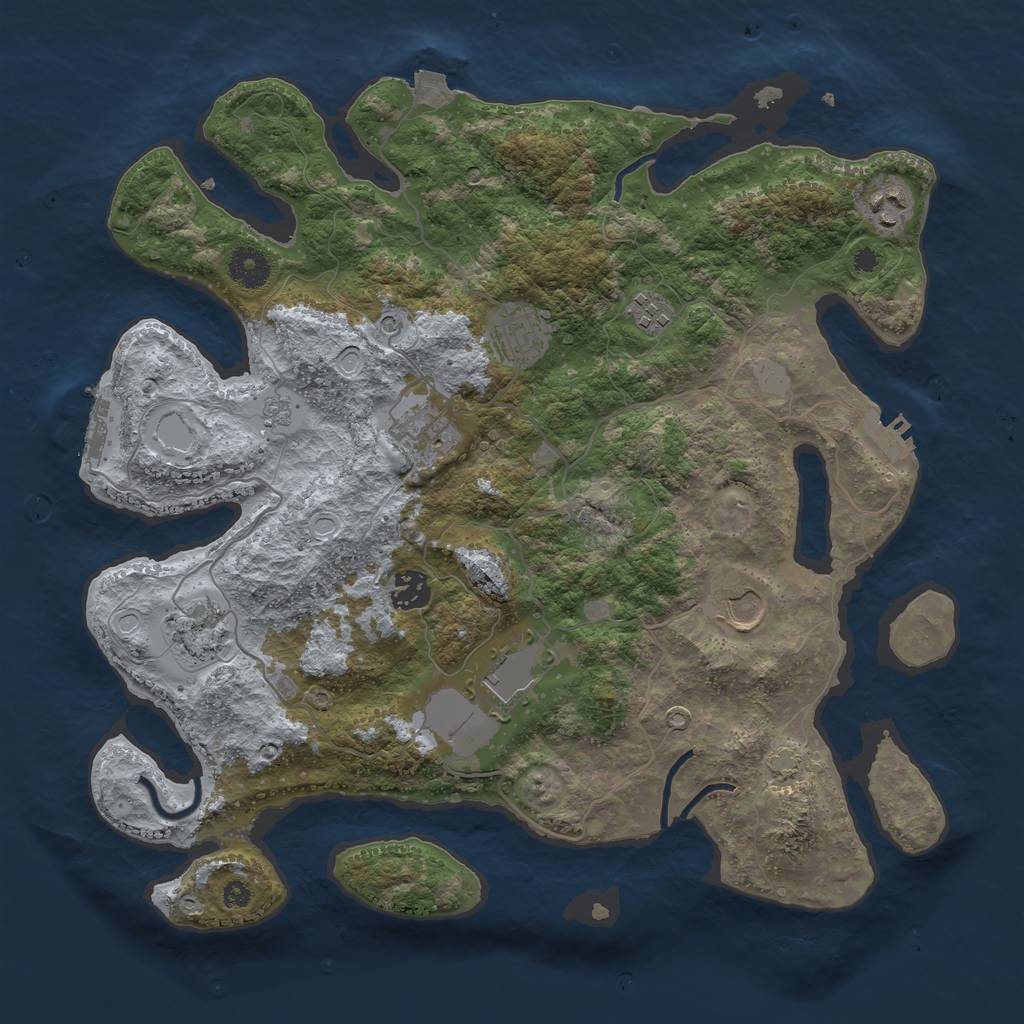 Rust Map: Procedural Map, Size: 3750, Seed: 297755303, 16 Monuments