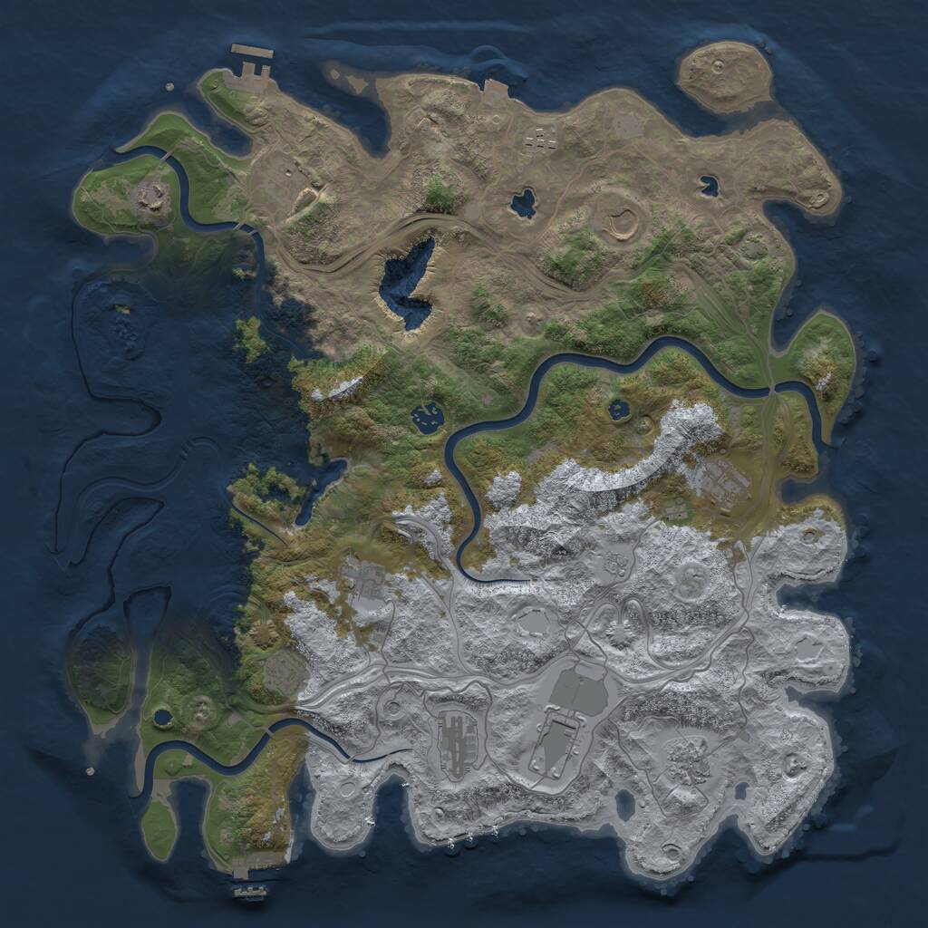 Rust Map: Procedural Map, Size: 4500, Seed: 221112914, 17 Monuments
