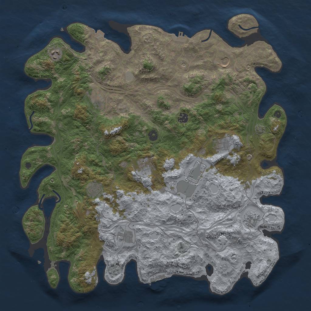 Rust Map: Procedural Map, Size: 4500, Seed: 221112914, 19 Monuments