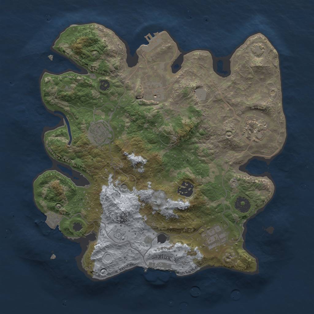 Rust Map: Procedural Map, Size: 3000, Seed: 16135123, 13 Monuments