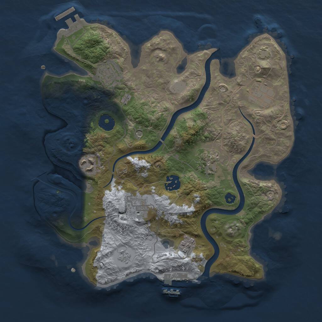 Rust Map: Procedural Map, Size: 3000, Seed: 16135123, 13 Monuments