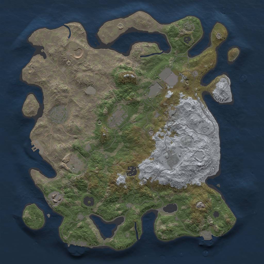 Rust Map: Procedural Map, Size: 3700, Seed: 51512024, 16 Monuments