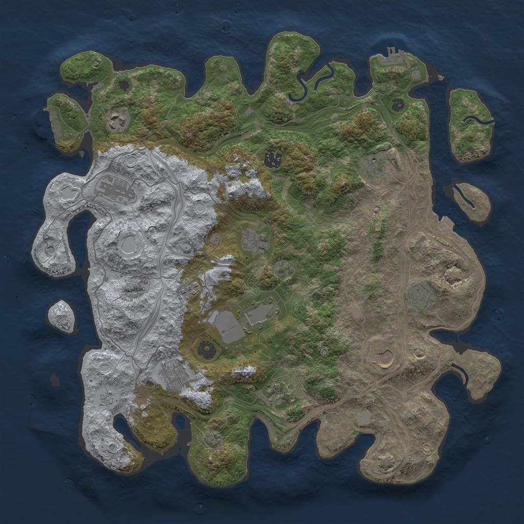 Rust Map: Procedural Map, Size: 4250, Seed: 840320630, 19 Monuments
