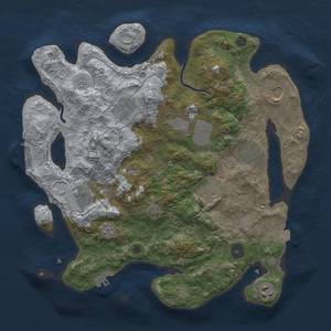 Thumbnail Rust Map: Procedural Map, Size: 3500, Seed: 77483297, 16 Monuments