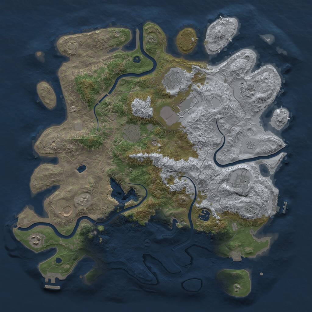 Rust Map: Procedural Map, Size: 4200, Seed: 1969243396, 15 Monuments