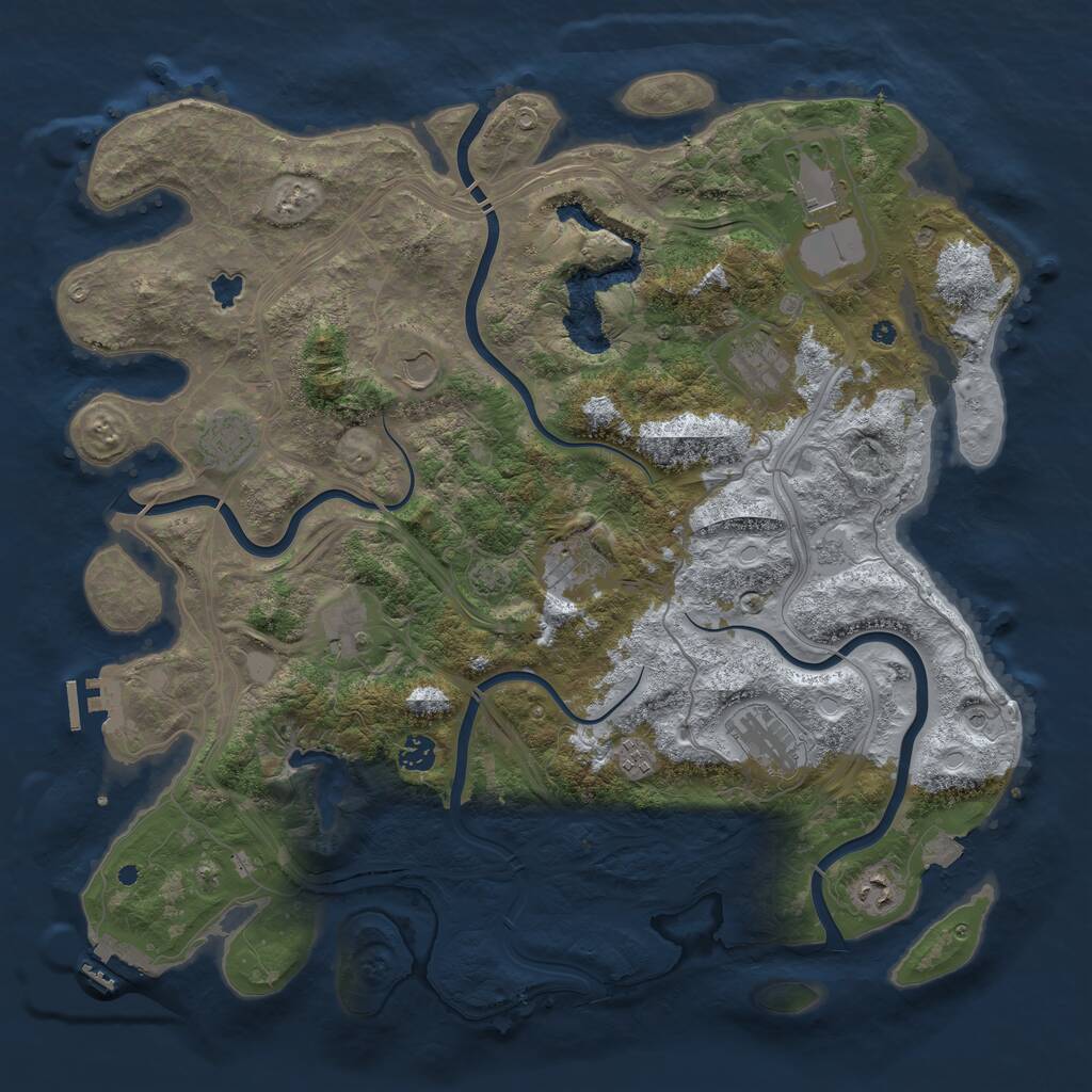 Rust Map: Procedural Map, Size: 4400, Seed: 1202076796, 16 Monuments