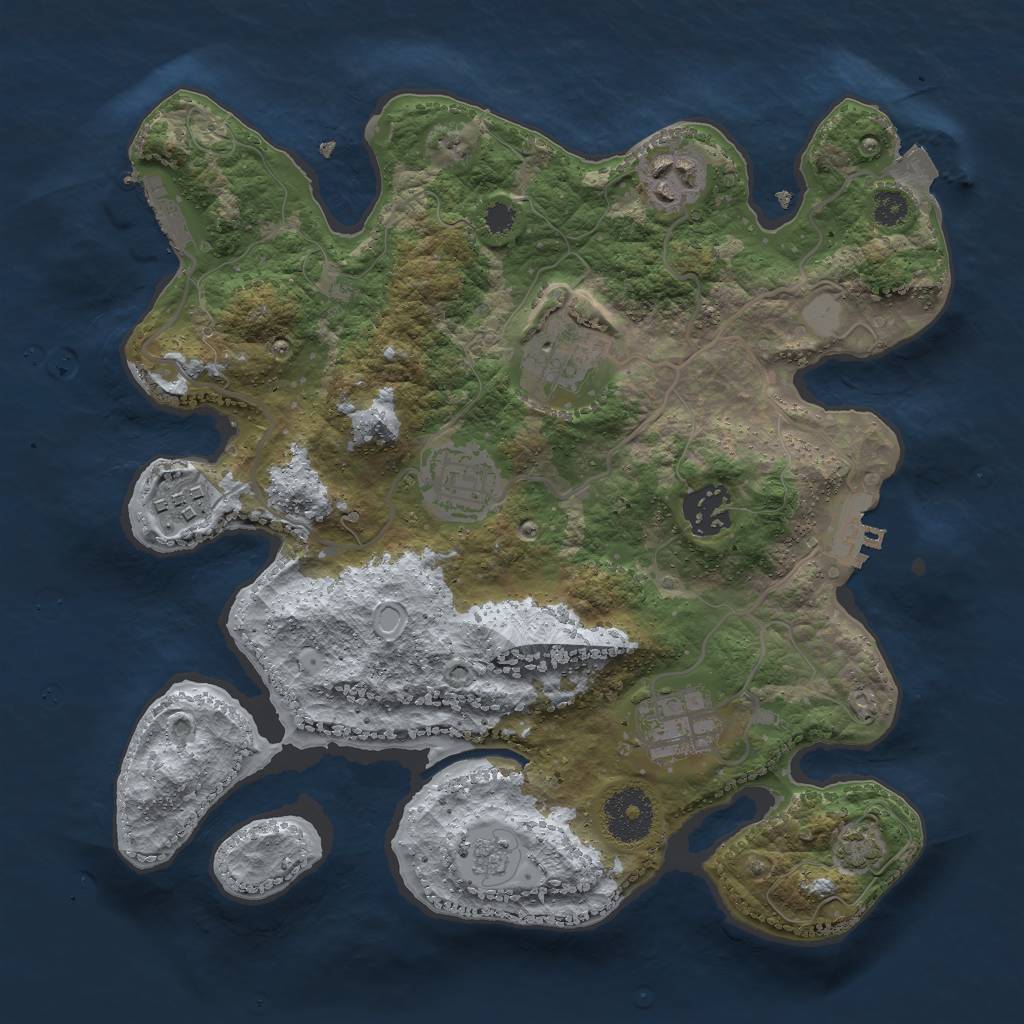 Rust Map: Procedural Map, Size: 3000, Seed: 1218406025, 13 Monuments