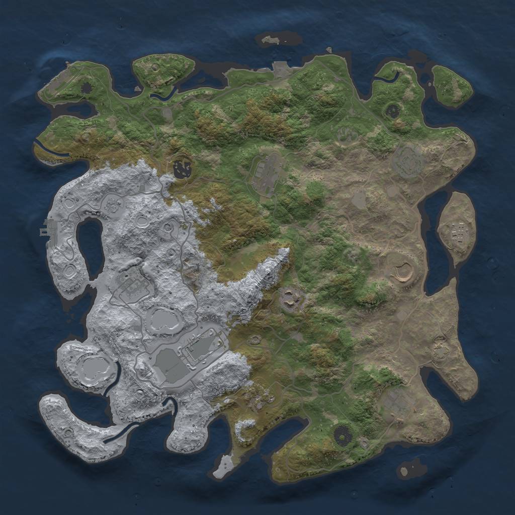 Rust Map: Procedural Map, Size: 4000, Seed: 1526449938, 18 Monuments