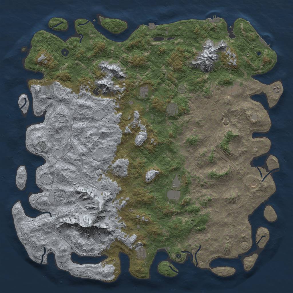 Rust Map: Procedural Map, Size: 6000, Seed: 879965, 19 Monuments