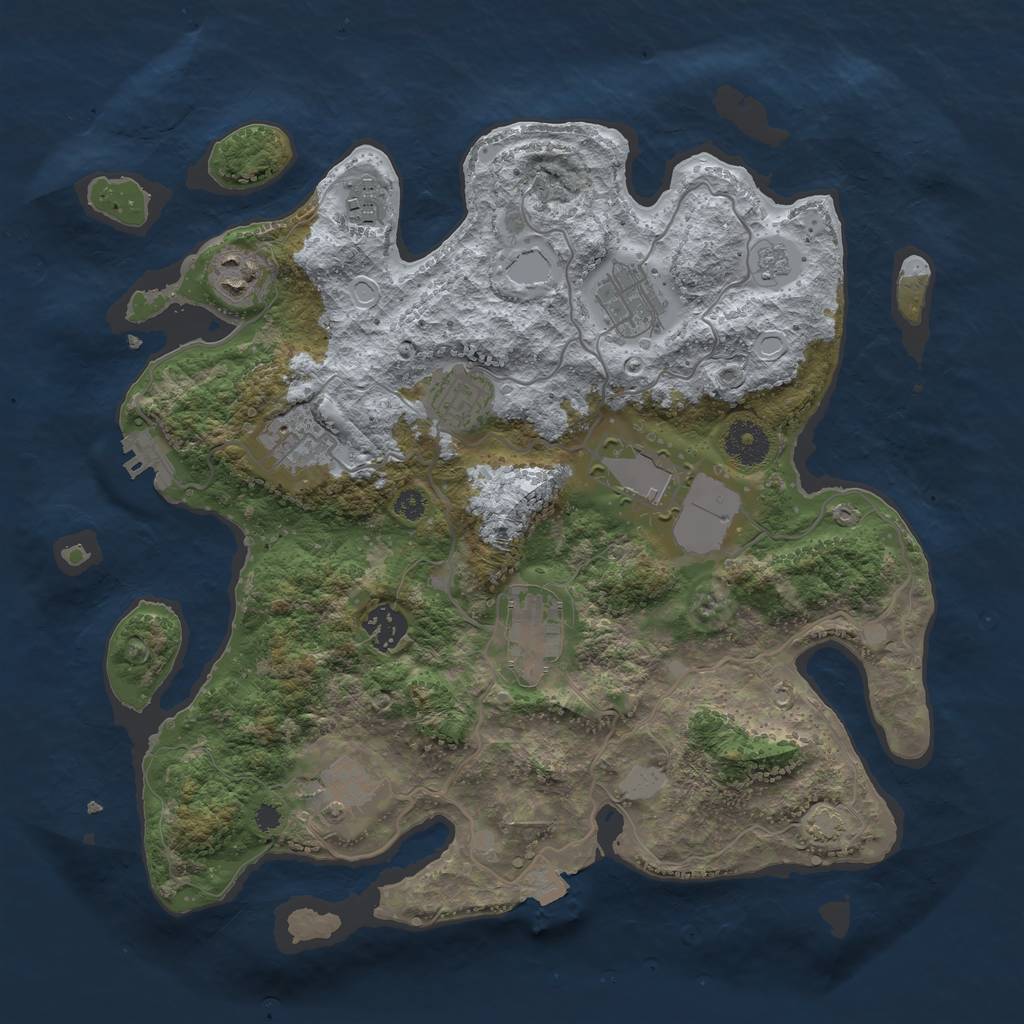 Rust Map: Procedural Map, Size: 3500, Seed: 37889143, 15 Monuments