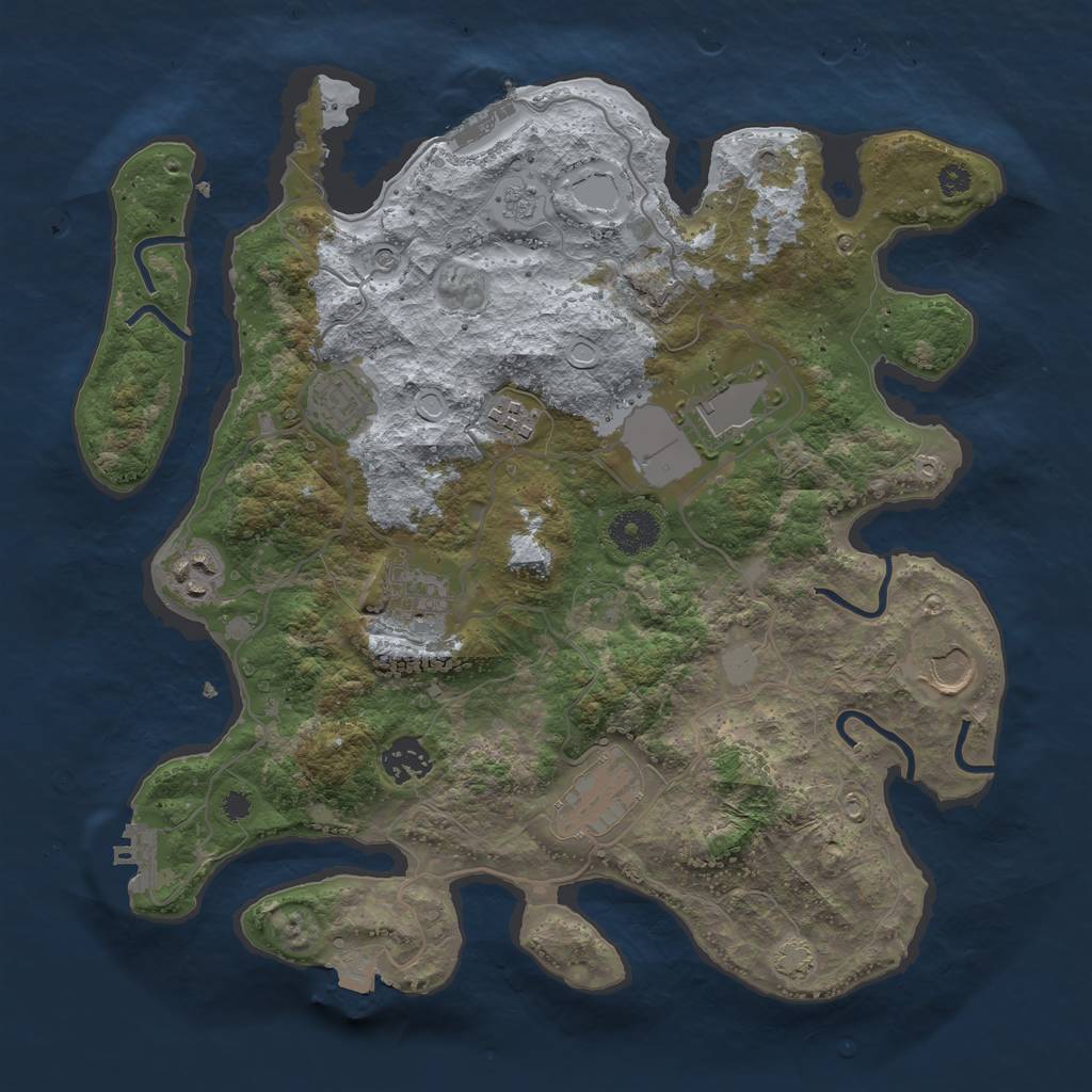 Rust Map: Procedural Map, Size: 3500, Seed: 538154312, 16 Monuments