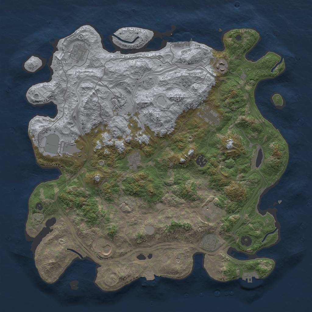 Rust Map: Procedural Map, Size: 4250, Seed: 194887211, 19 Monuments