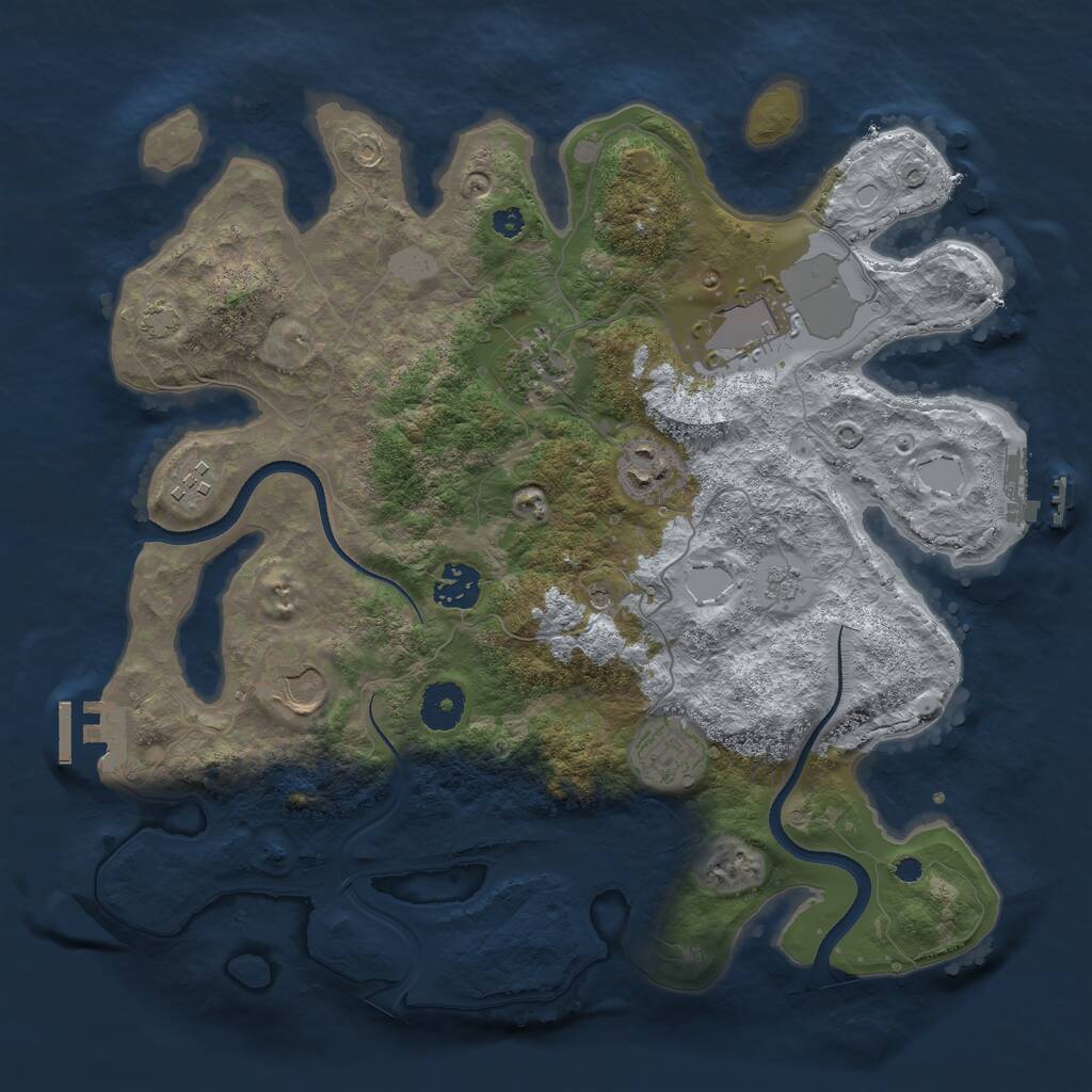 Rust Map: Procedural Map, Size: 3500, Seed: 830817422, 13 Monuments
