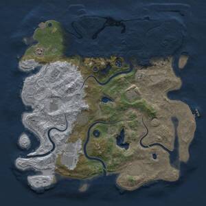 Thumbnail Rust Map: Procedural Map, Size: 4200, Seed: 45757575, 14 Monuments
