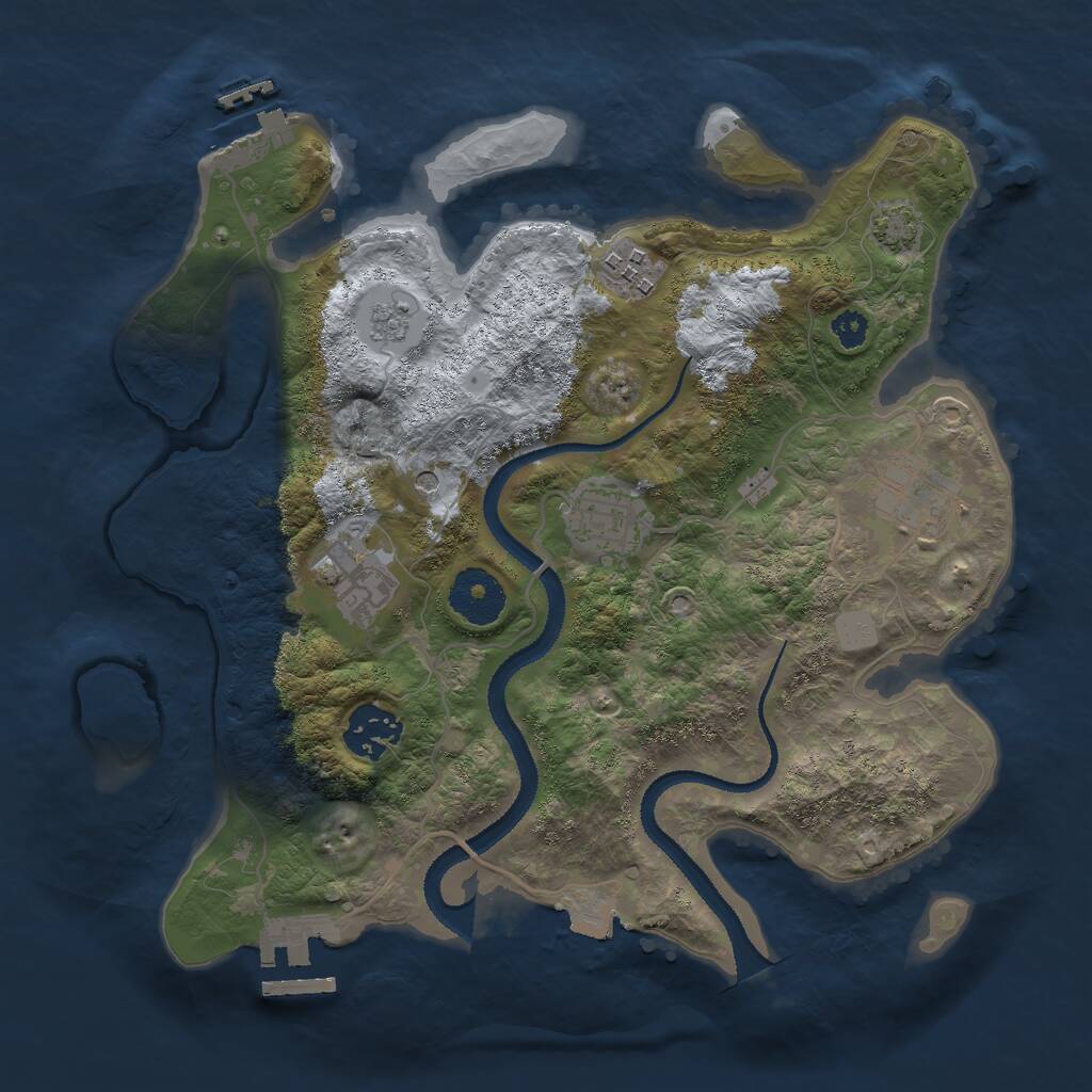 Rust Map: Procedural Map, Size: 3000, Seed: 1522, 11 Monuments