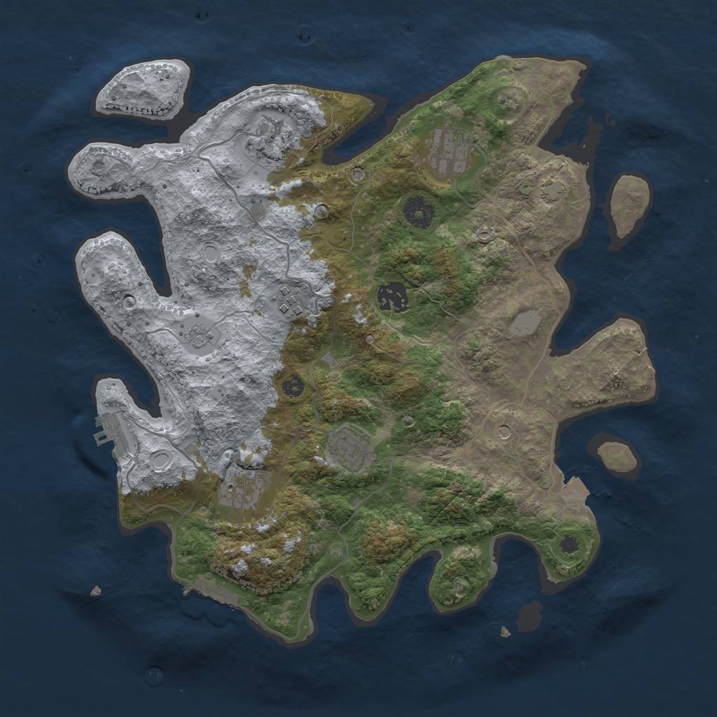 Rust Map: Procedural Map, Size: 3400, Seed: 95766141, 14 Monuments