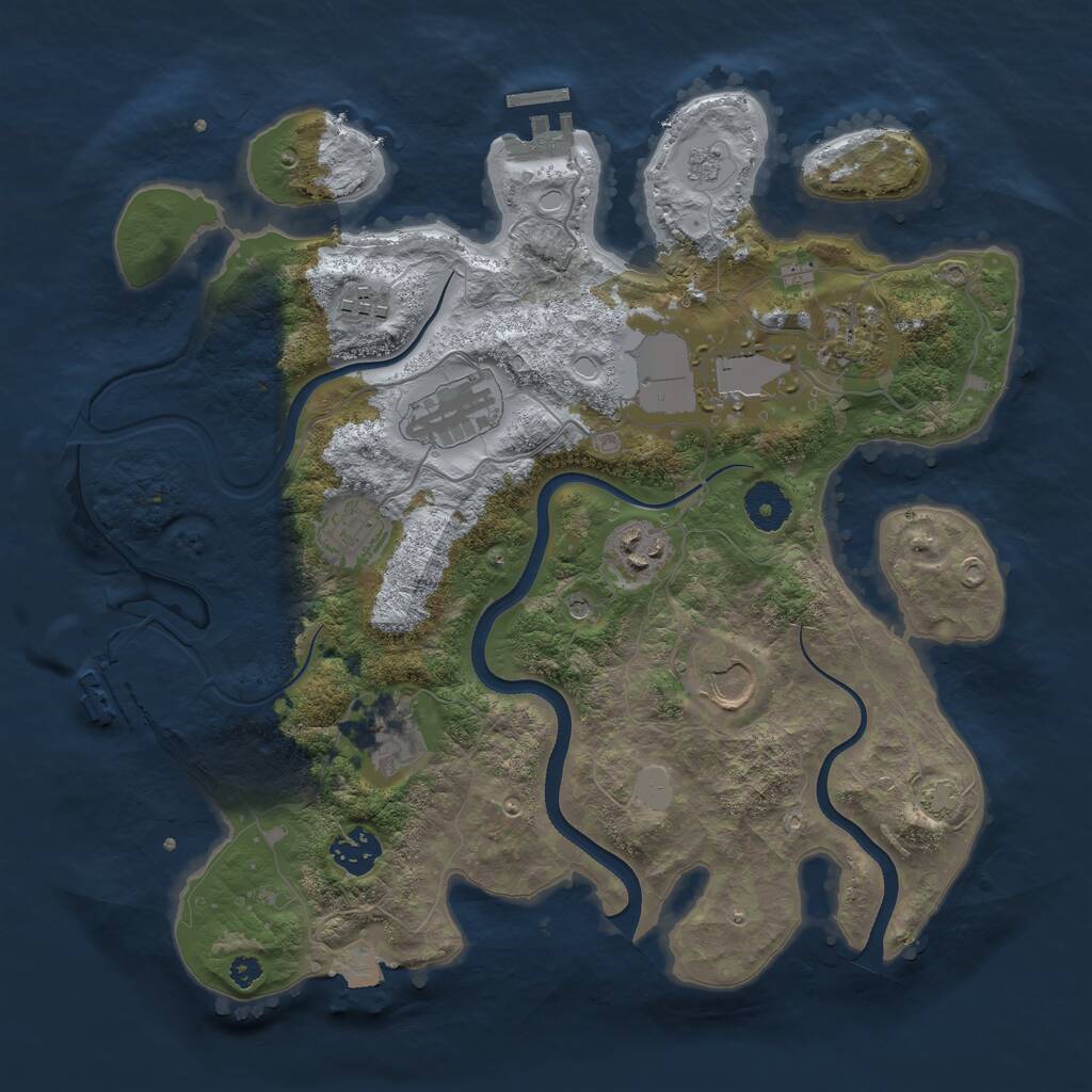 Rust Map: Procedural Map, Size: 3500, Seed: 1378105588, 15 Monuments