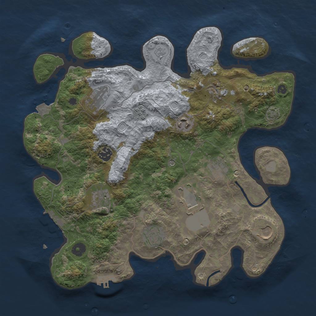 Rust Map: Procedural Map, Size: 3500, Seed: 1378105588, 18 Monuments