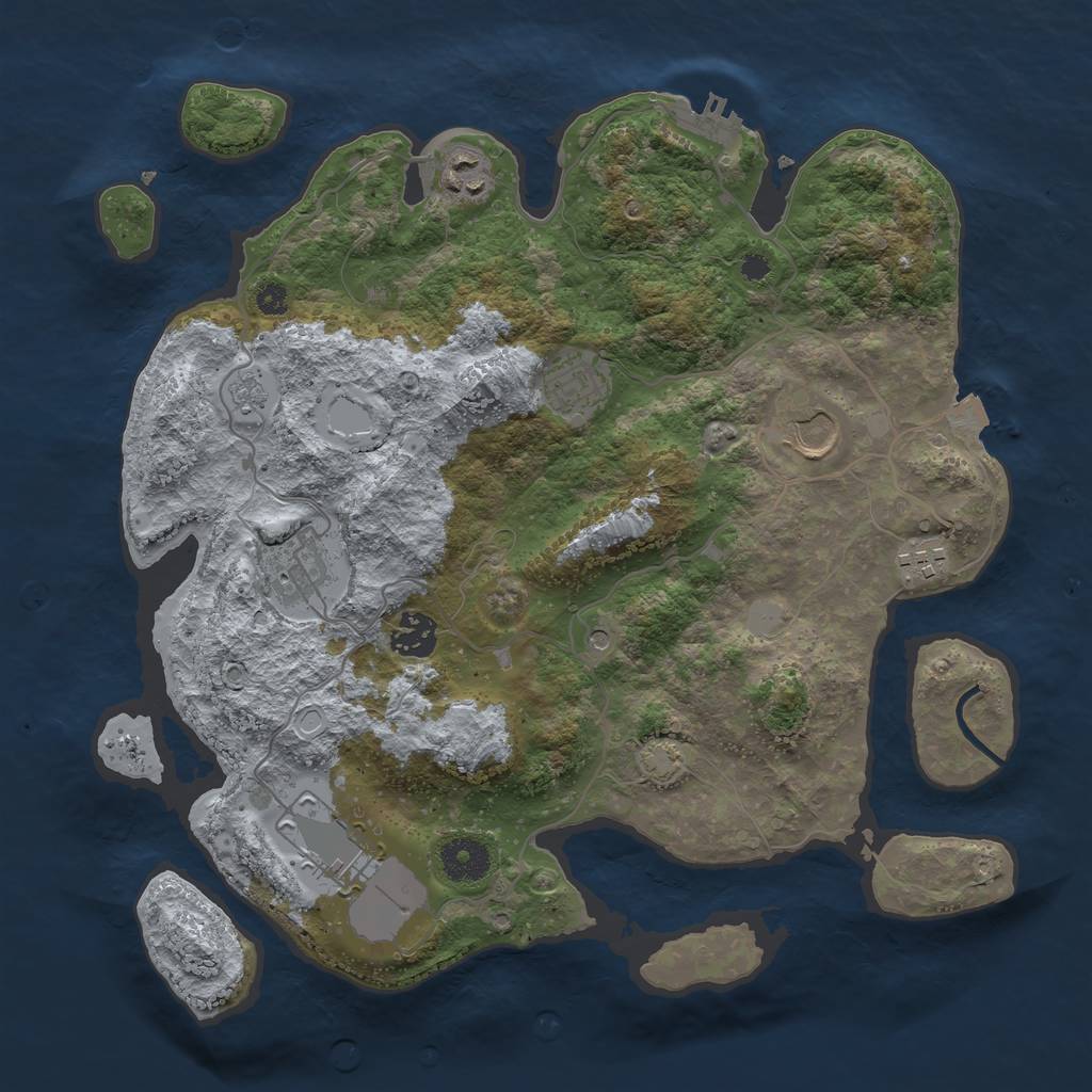 Rust Map: Procedural Map, Size: 3500, Seed: 998096, 14 Monuments