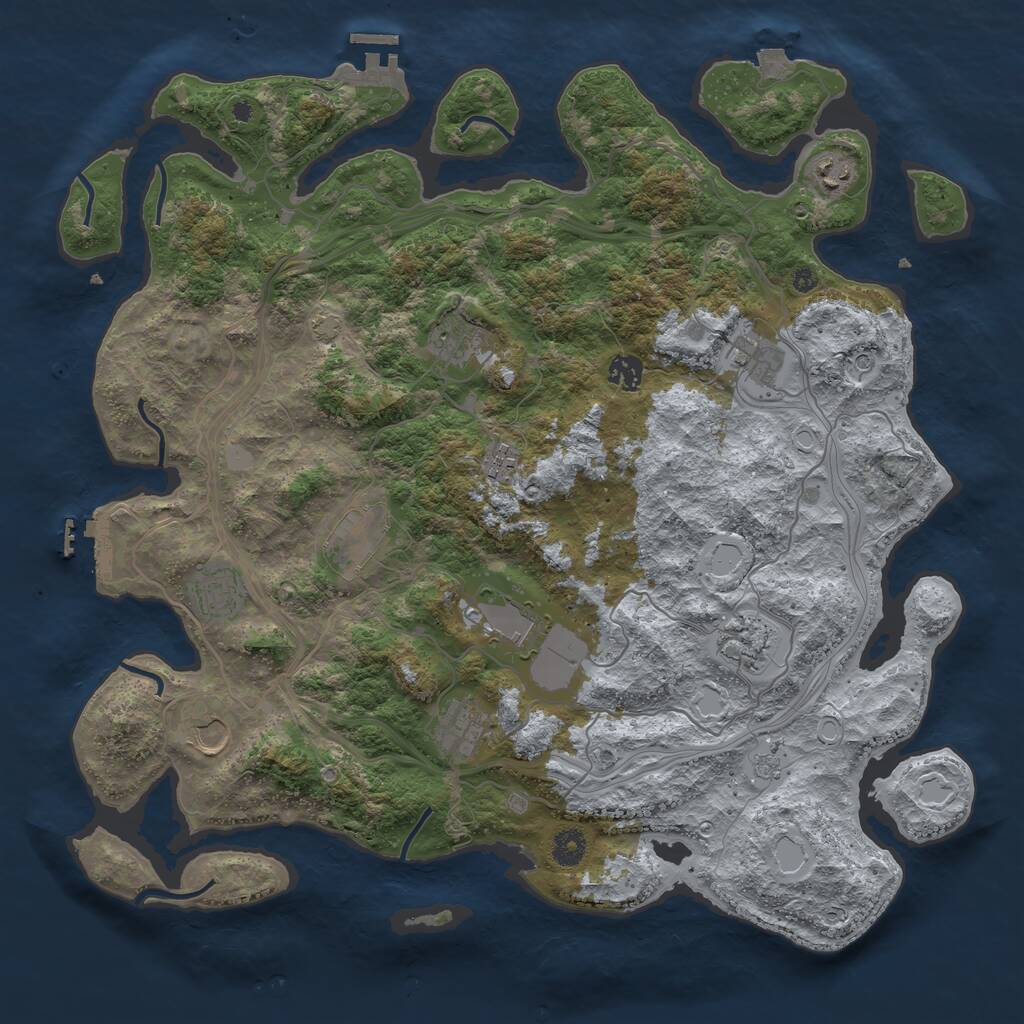Rust Map: Procedural Map, Size: 4250, Seed: 250424, 17 Monuments