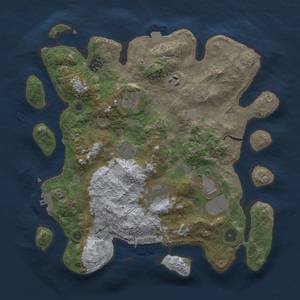 Thumbnail Rust Map: Procedural Map, Size: 3500, Seed: 83797314, 13 Monuments