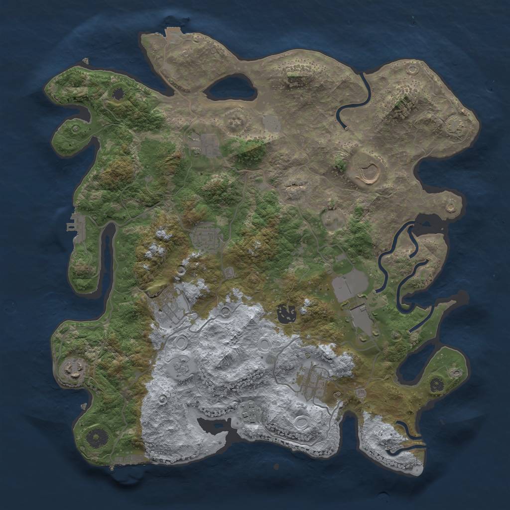 Rust Map: Procedural Map, Size: 3750, Seed: 25042024, 17 Monuments