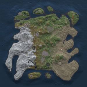 Thumbnail Rust Map: Procedural Map, Size: 3500, Seed: 44644, 13 Monuments