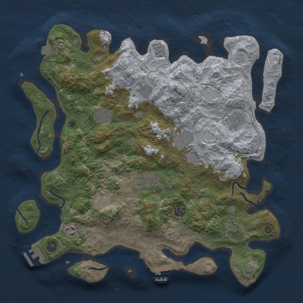 Rust Map: Procedural Map, Size: 4000, Seed: 164586, 15 Monuments