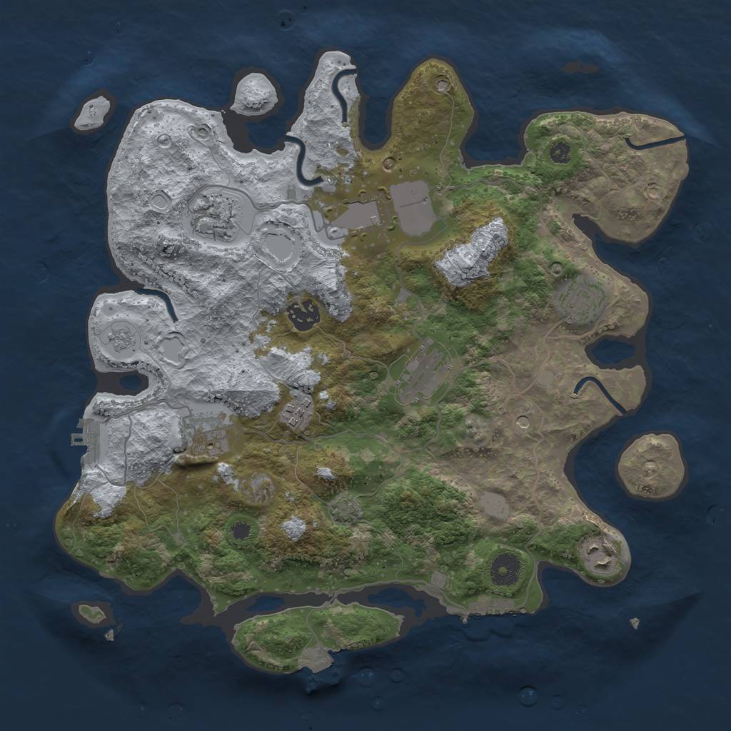 Rust Map: Procedural Map, Size: 3500, Seed: 1159898629, 16 Monuments