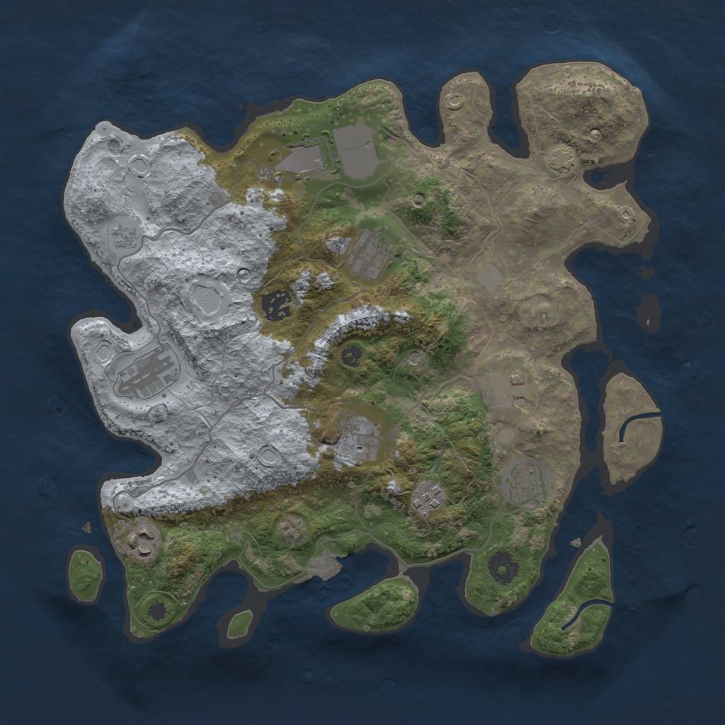 Rust Map: Procedural Map, Size: 3500, Seed: 6902506, 15 Monuments