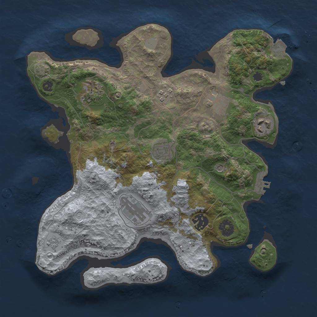 Rust Map: Procedural Map, Size: 3000, Seed: 30234, 14 Monuments