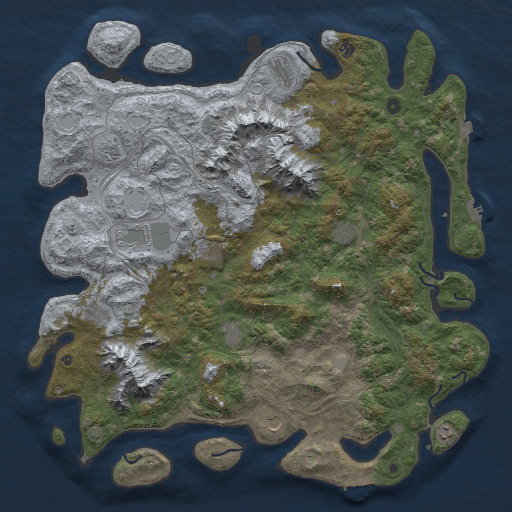 Rust Map: Procedural Map, Size: 5000, Seed: 796015716, 19 Monuments