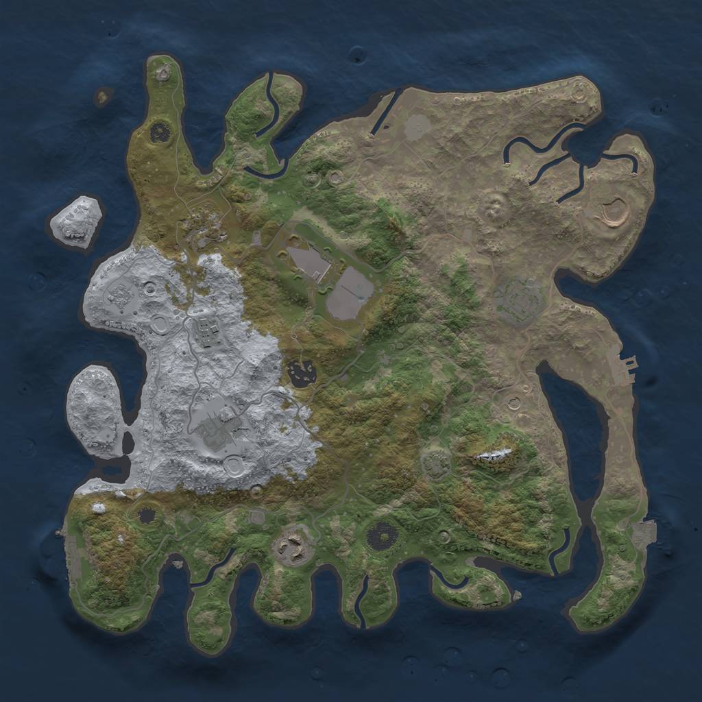 Rust Map: Procedural Map, Size: 3600, Seed: 88821615, 16 Monuments