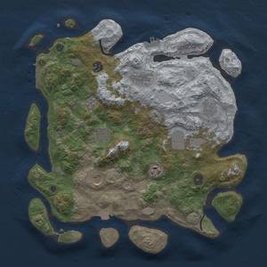 Thumbnail Rust Map: Procedural Map, Size: 3750, Seed: 869406, 16 Monuments